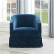Elm Baltic Blue Polyester Fabric Skirted 360-degree Swivel Accent Chair