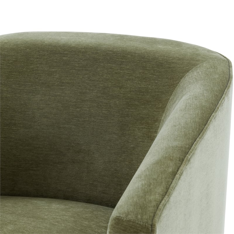 Elm Caper Green Polyester Fabric Skirted 360-degree Swivel Chair