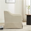 Comfort Pointe Ludlow Skirted Swivel Beige Polyester Fabric Accent Chair