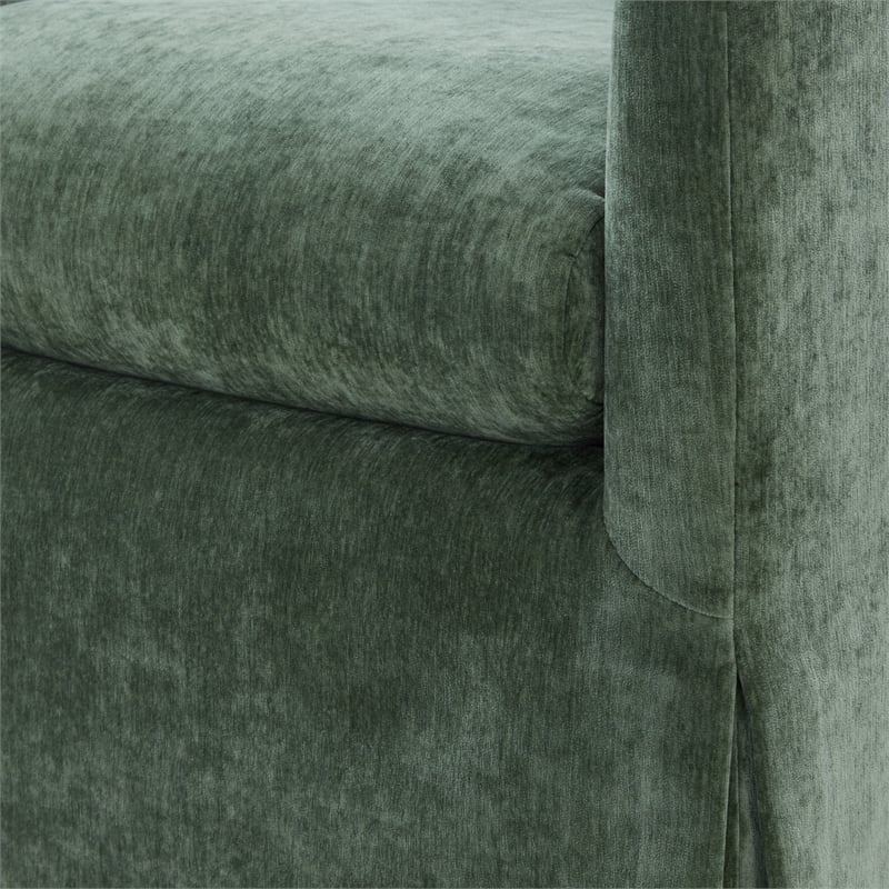 Comfort Pointe Ludlow Ivy Green Polyester Fabric Skirted Swivel Accent Chair