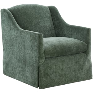 Comfort Pointe Ludlow Ivy Green Polyester Fabric Skirted Swivel Accent Chair