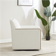 Comfort Pointe Tolland Cream Polyester Swivel Accent Chair with Nailhead Trim