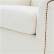 Comfort Pointe Tolland Cream Polyester Swivel Accent Chair with Nailhead Trim
