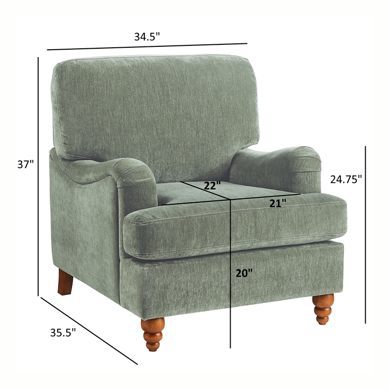 Comfort Pointe Clarendon Arm Chair - Heathered Sage Polyester