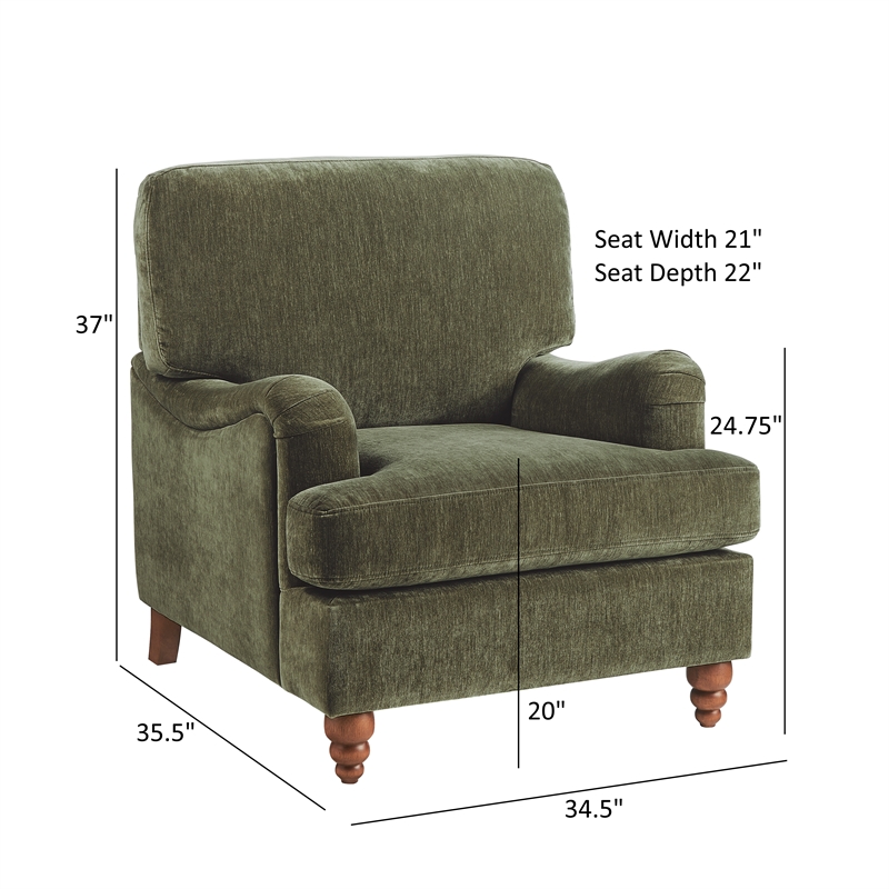 Comfort Pointe Clarendon Arm Chair - Heathered Sage Polyester