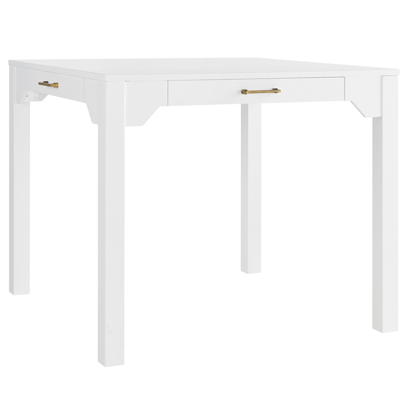 Comfort Pointe Annadale White Wood Square Dining or Mahjong Game Table