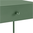 Chalamet Vintage Green Metal 1-Drawer Nightstand with Open Shelf