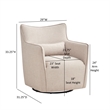 Alegre Swivel Accent Chair with Pillow - Swivel Base - Beige Sand Polyester