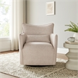 Alegre Swivel Accent Chair with Pillow - Swivel Base - Beige Sand Polyester