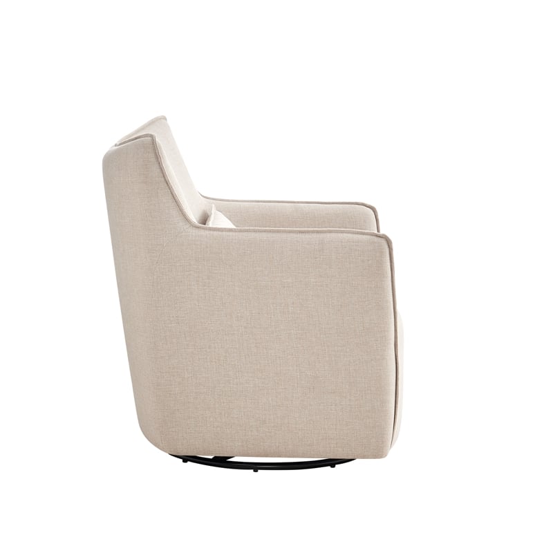 Alegre Swivel Accent Chair with Pillow - Swivel Base - Beige Sand Polyester