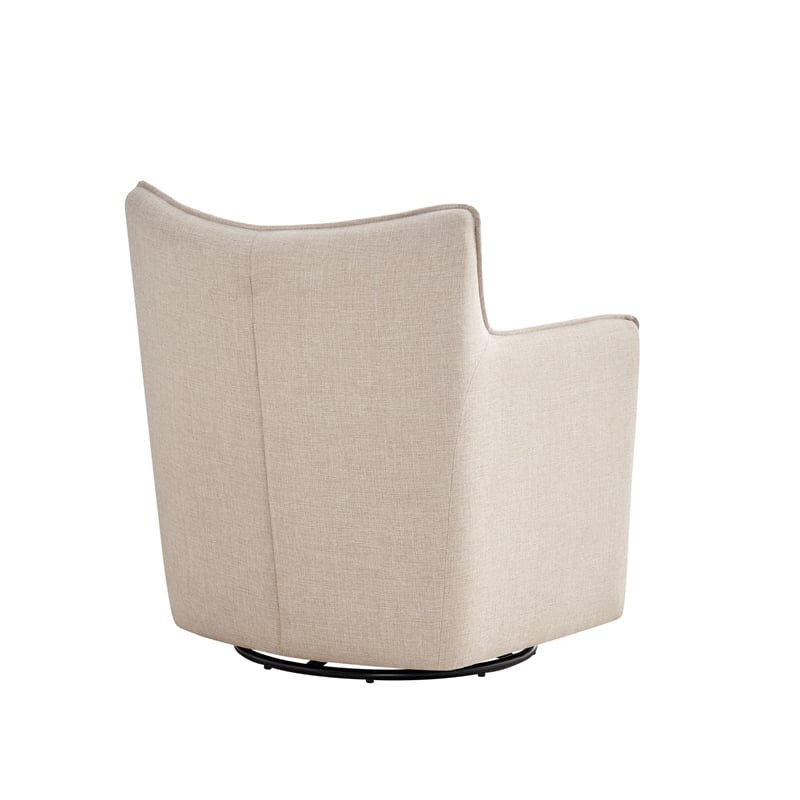 Alegre Swivel Accent Chair with Pillow - Swivel Base - Beige Sand Polyester