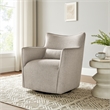 Alegre Swivel Accent Chair with Pillow - Swivel Base - Sea Oat Gray Polyester