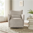 Alegre Swivel Accent Chair with Pillow - Swivel Base - Sea Oat Gray Polyester