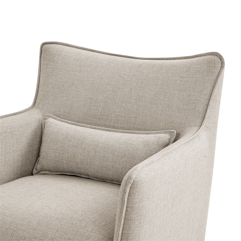 Alegre Swivel Accent Chair with Pillow - Swivel Base - Sea Oat Gray Polyester
