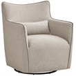 Alegre Swivel Accent Chair with Pillow - Swivel Base - Sea Oat Gray Polyester