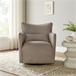 Alegre Swivel Accent Chair with Pillow -  Swivel Base - Mushroom Brown Polyester
