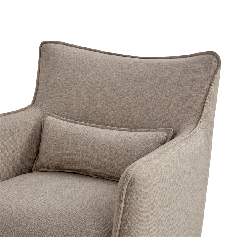 Alegre Swivel Accent Chair with Pillow -  Swivel Base - Mushroom Brown Polyester
