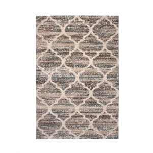 Abacasa Granada Trellis Blue-Brown-Tan 5x8 Area Rug