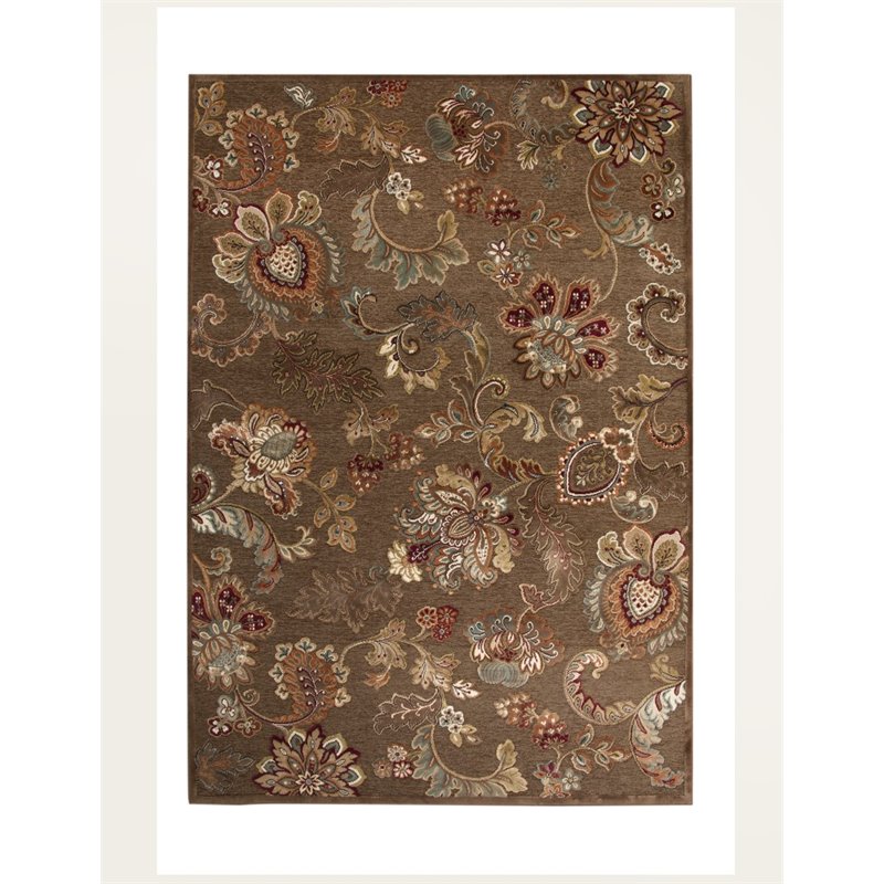 Abacasa Napa Fulton BrownTanIvoryBurgundy 5x8 Area Rug Cymax Business