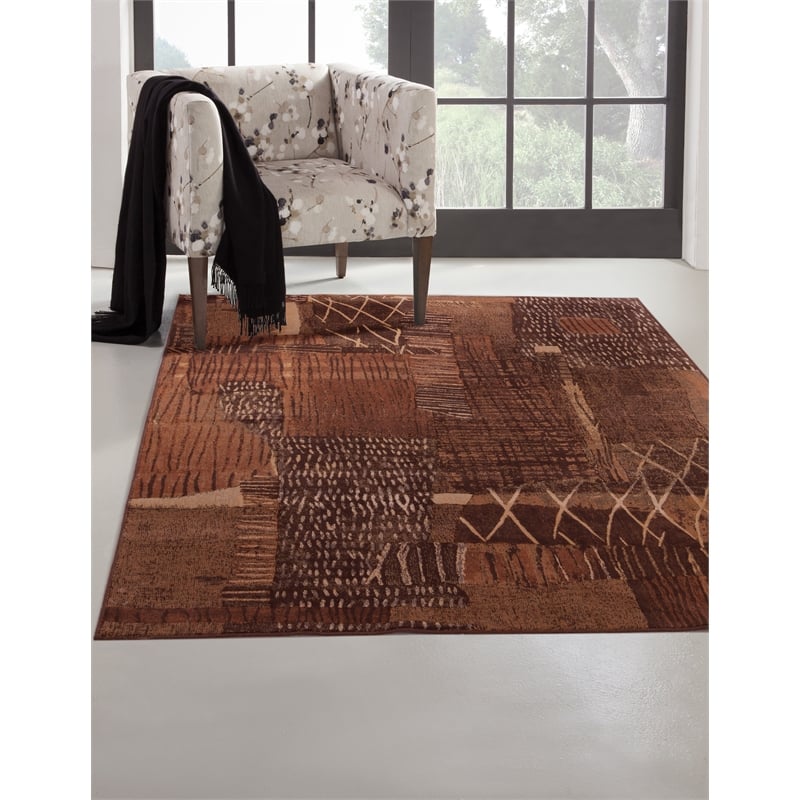 Freckel textured moroccan jute gray rug Abacasa Sonoma Natoma Rust-Brown-Golds 8x11 Area Rug - 7033-8x10