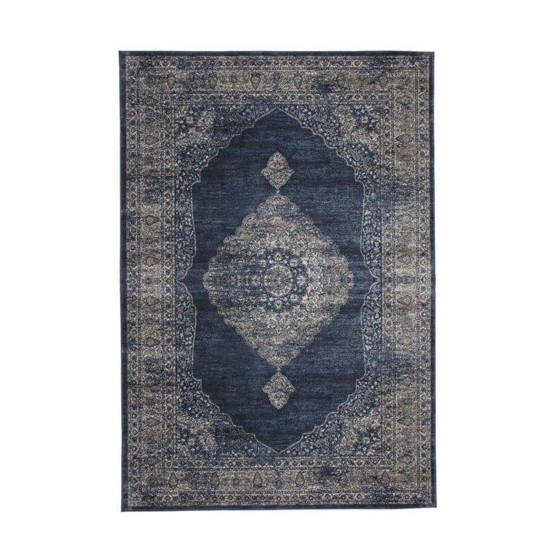Abacasa Sonoma Navy Blue-Silver 8x11 Area Rug