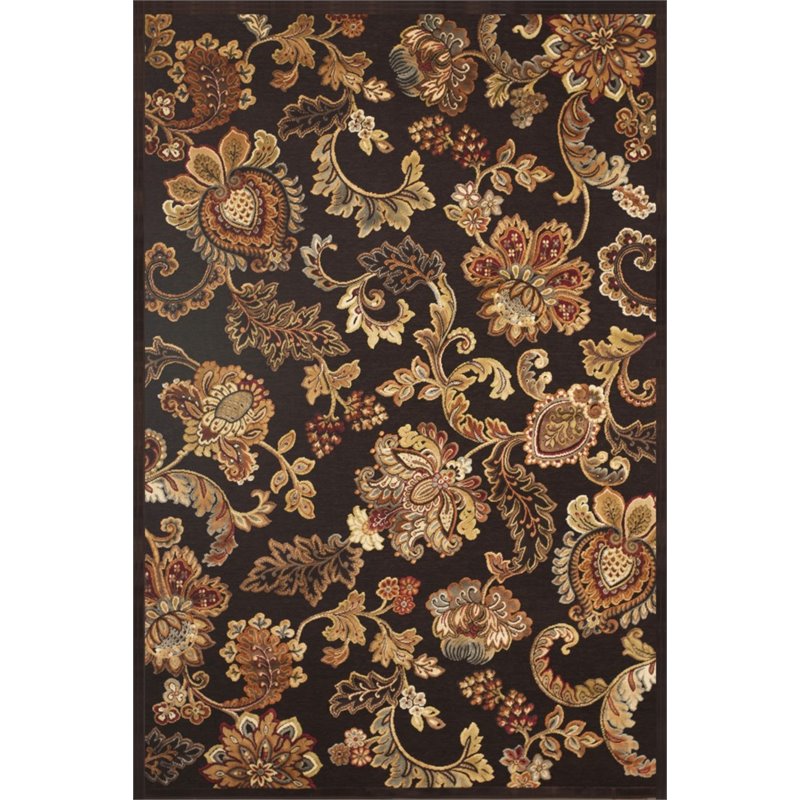Abacasa Napa Fulton ChocolateTanSageBurgundy 5x8 Area Rug 60505x8