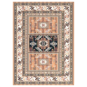 sam's international traditional boho viscose 8x10 area rug in copper