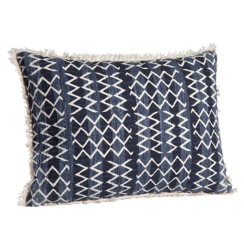 Abacasa Blake Corvas Navy/White Lumbar Throw Pillow