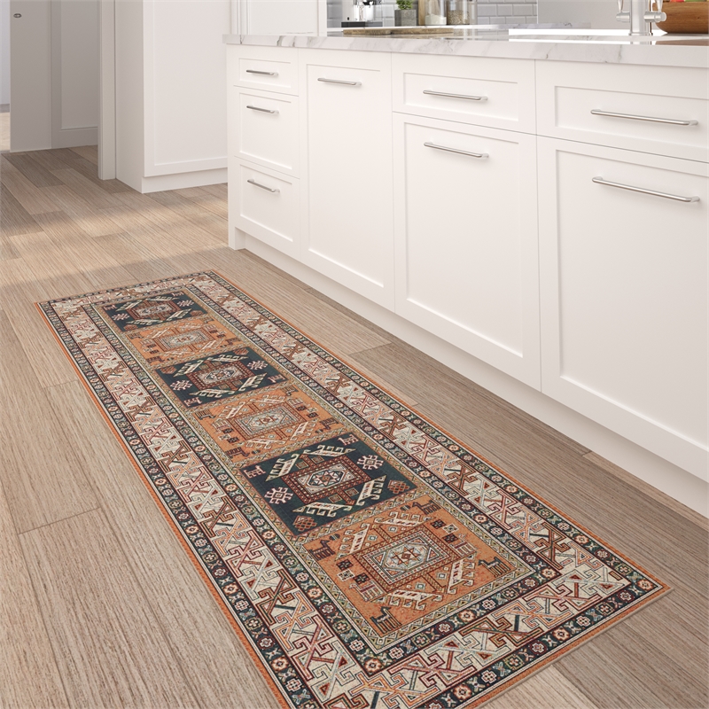 Boho Viscose Copper 2 ft. x 7 ft. Runner Viscose Area Rug