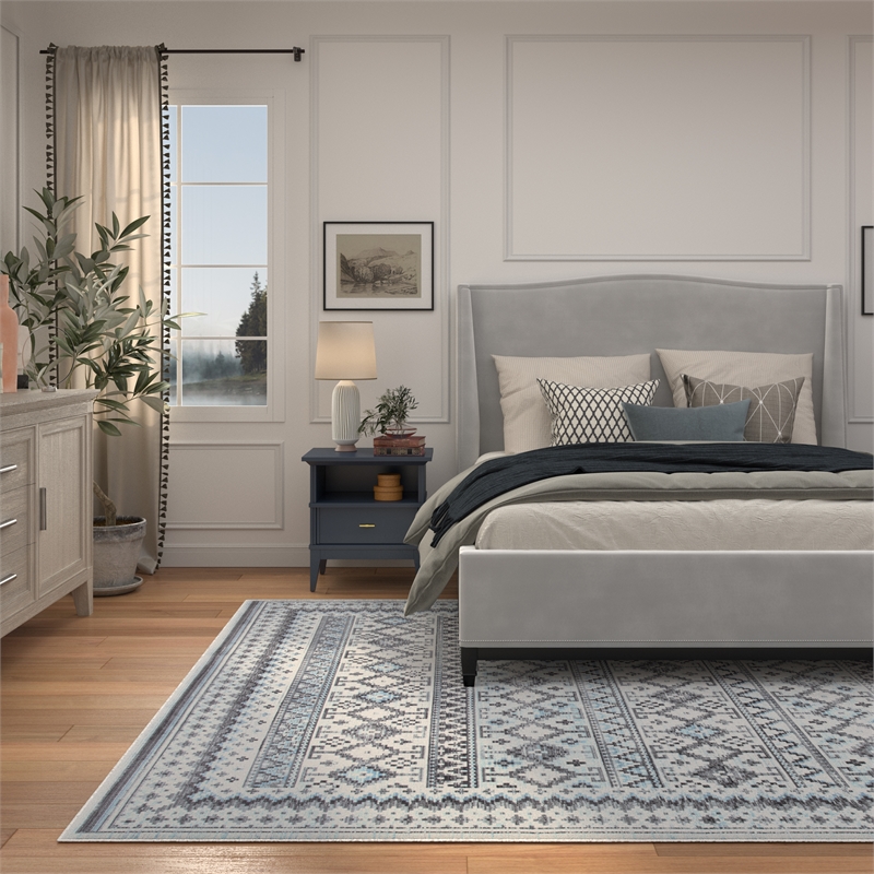 Abacasa Sonoma Fallon Blue/Charcoal/Grey/Ivory Viscose Area Rug