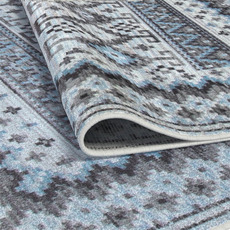 Abacasa Sonoma Fallon Blue/Charcoal/Grey/Ivory Viscose Area Rug