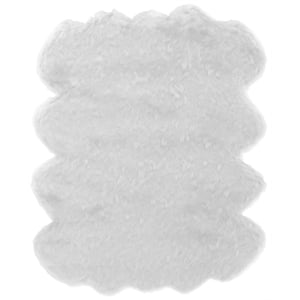 Abacasa Gloss White Acrylic and Polyester Faux Fur Area Rug