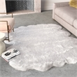 Abacasa Gloss White Acrylic and Polyester Faux Fur Area Rug