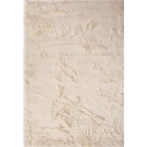 Abacasa Mink Ivory Acrylic and Polyester Faux Fur Area Rug