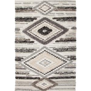 drake myra wool high/ low charcoal/ gray/ ivory area rug