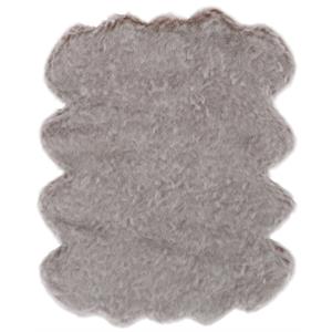gloss brown faux fur acrylic and polyester area rug