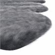Gloss Black Faux Fur Acrylic and Polyester Area Rug