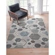 Napa Elio High/ Low Chenille and Viscose Gray/ Blue/ Multi Geometric Area Rug