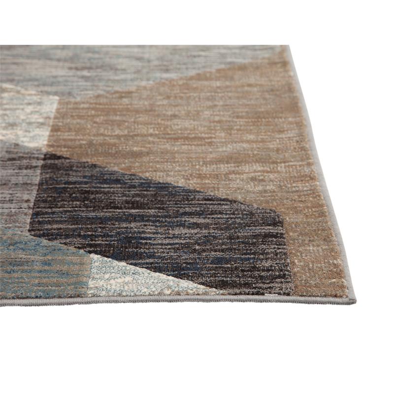 Sonoma Calliope Gray/ Blue/ Natural Geometric Viscose Area Rug