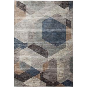 Sonoma Calliope Gray/ Blue/ Natural Geometric Viscose Area Rug