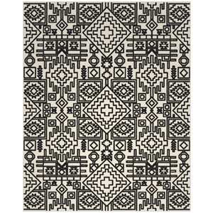 napa mercana ivory and black chenille high-low area rug