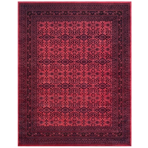 sonoma aurora border red and black viscose area rug