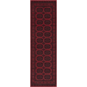 sonoma bijan border red and black viscose area rug