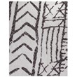 Oasis Juno White and Dark Gray Polyester Area Rug