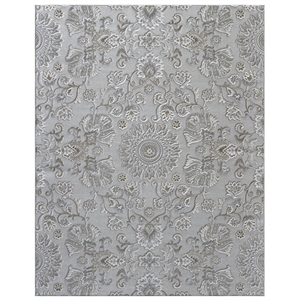 napa lily gray blue and ivory chenille and viscose high/low area rug