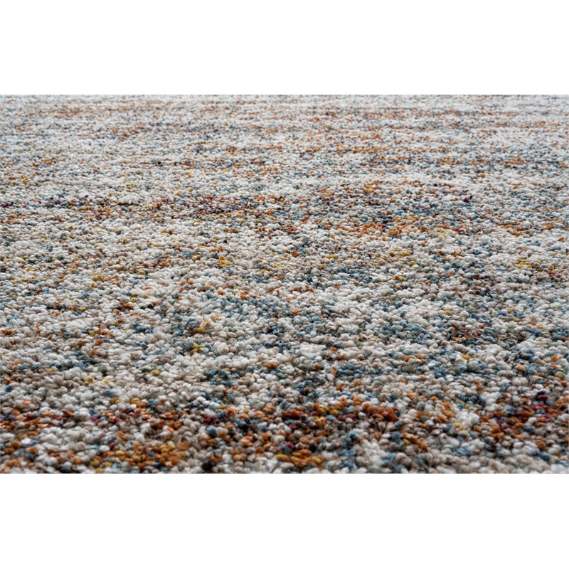 Granada Ezra Ivory Blue Orange and Rust Olefin Shag Area Rug