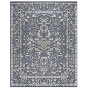 eno damara blue gray and multi-color viscose area rug
