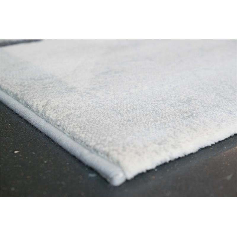 Essentials Abstract Orange Sage Blue Gray Ivory and Mauve Olefin Area Rug