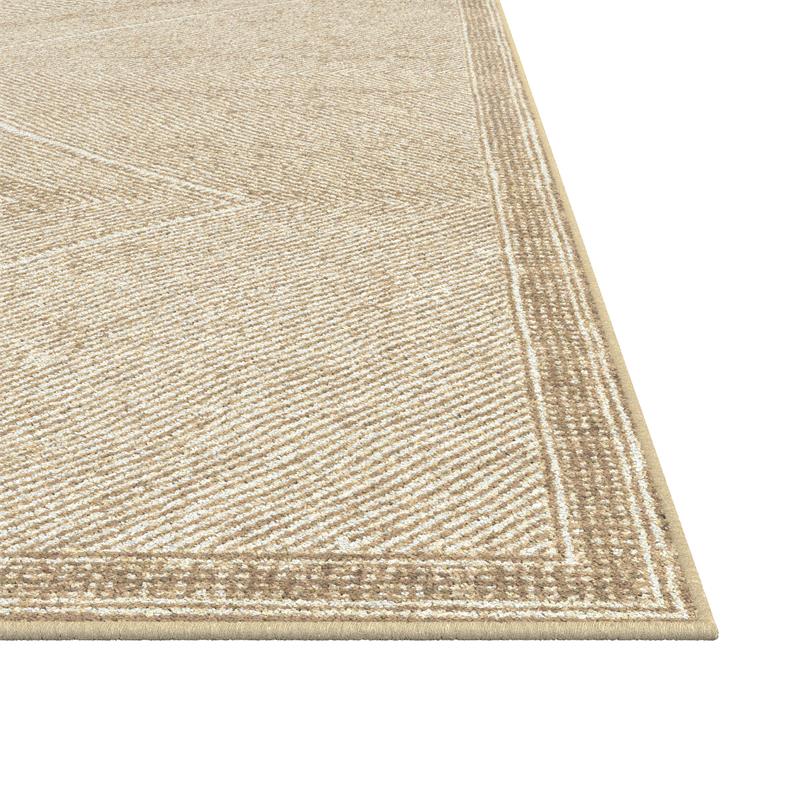 Sonoma Benzara Beige and White Viscose Area Rug