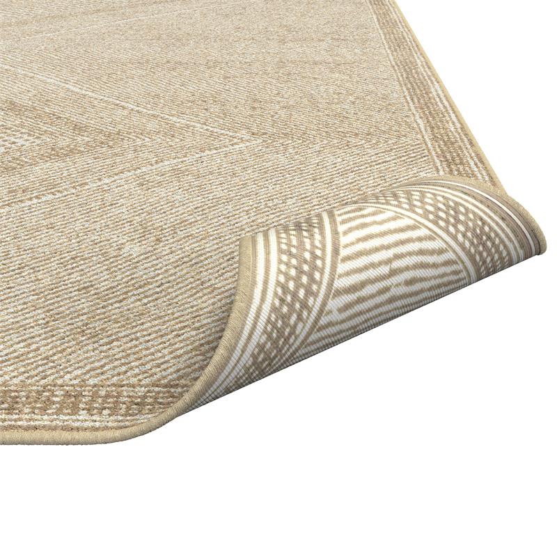 Sonoma Benzara Beige and White Viscose Area Rug